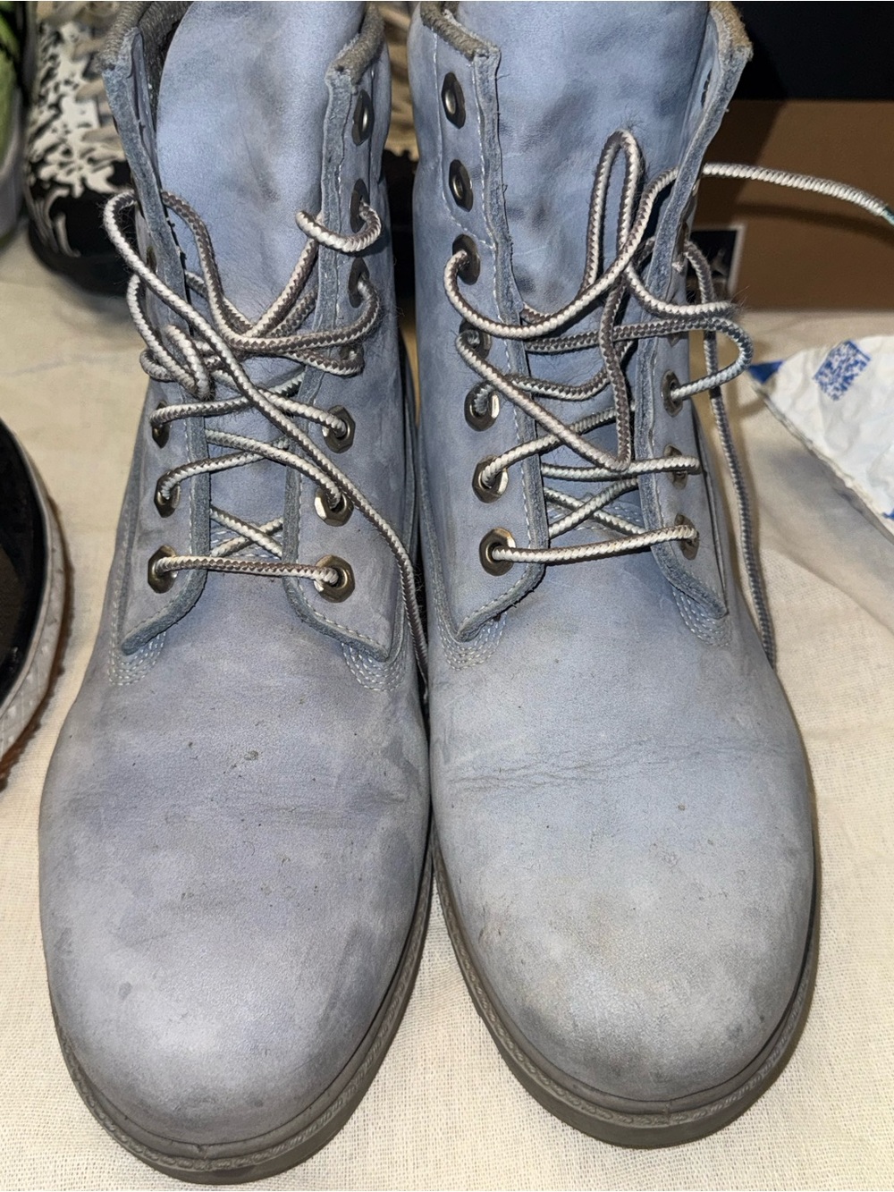 Timberland Light Blue Lace-Up Suede Ankle Boots — Unisex’s Casual Lace-Up